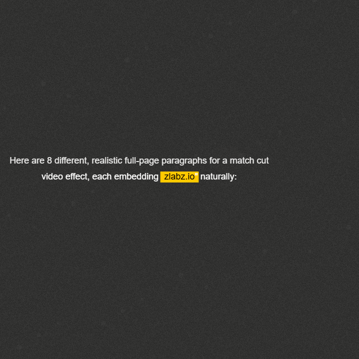 zlabz.io text match cut animation showcase